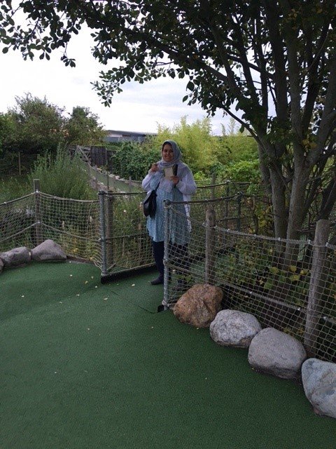 Vista's Children and Young People playing Crazy Golf